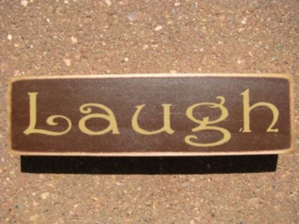 Primitive Wood Block pbw927R - Laugh 