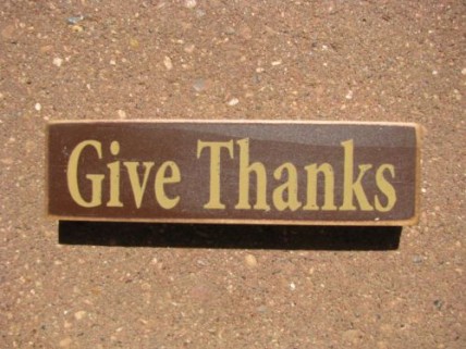 PBW960R - Give Thanks wood block  PBW960R - Give Thanks wood block