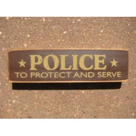 PBW989R Police Protect & Serve Wood Block PBW989R Police Protect & Serve Wood Block