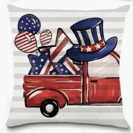 6VM69529Q5 Patriotic Truck Pillow( no insert just pillow cover)