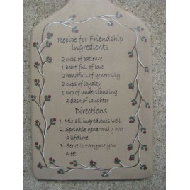 32194 Recipe for Friendship Ingredients Bread Board