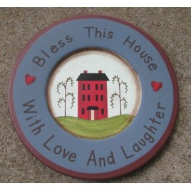 RPM22 - Bless This House with love and laughter wood plate