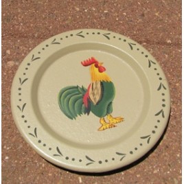 RPS10 - Small Wood Rooster Plate RPS10 - Small Wood Rooster Plate