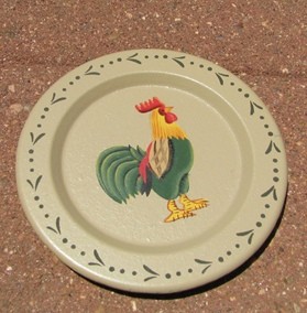 RPS10 - Small Wood Rooster Plate RPS10 - Small Wood Rooster Plate
