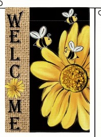 CQ1450876 Spring Summer Bee Sunflower Garden Flag Double Sided