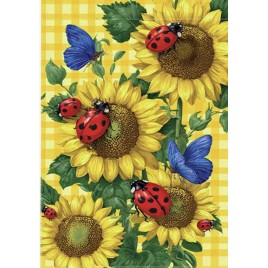 86MV9523V4 Spring Sunflower Butterfly Ladybug Double-Sided garden flag 86MV9523V4 Spring Sunflower Butterfly Ladybug Double-Sided garden flag
