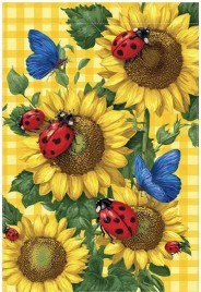 86MV9523V4 Spring Sunflower Butterfly Seven Star Ladybug garden flag