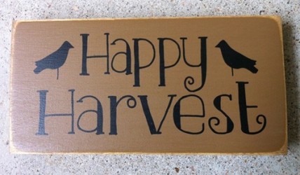 T1997HH - Happy Harvest Wood Block T1997HH - Happy Harvest Wood Block