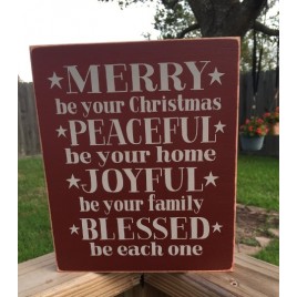 T2227 Merry Be Your Christmas Wood Sign