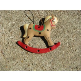 OR-346 Rocking Horse Metal Ornament