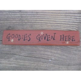 M9030GGH - Goodies Given Here wood block M9030GGH - Goodies Given Here wood block