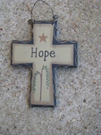 Primitive Mini Wood Cross WD802 - Hope Cross 