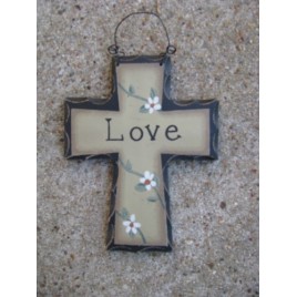 Primitive Wood Mini Cross WD804 - Love Cross 