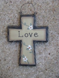 Primitive Wood Mini Cross WD804 - Love Cross 