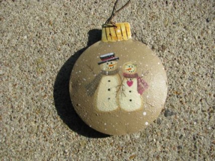 Snowman Ornament OR-518 Mr/Mrs. Snowman Ball Metal Snowman Ornament OR-518 Mr/Mrs. Snowman Ball Metal