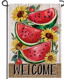 AL3158476 Watermelon And Sunflowers garden flag