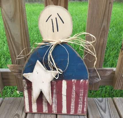 Patriotic Americana Angel 7127H with Lathe Wings