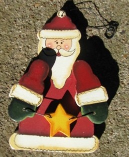 Wood Christmas Ornament 1000 - Santa Wood Christmas Ornament 1000 - Santa