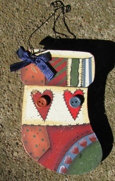 Wood Christmas Ornament wd1010 - christmas stocking Wood Christmas Ornament wd1010 - christmas stocking