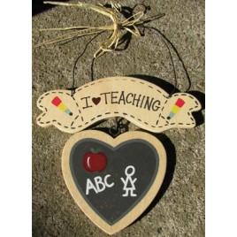 1133 - I Love Teaching wood heart 