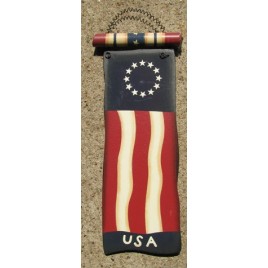 wd1156 - Flag with Firecracker Wood Sign wd1156 - Flag with Firecracker Wood Sign