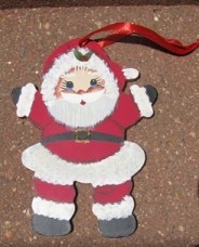 1161 - Little Boy Santa Wood Christmas Ornament