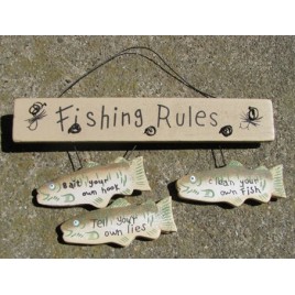 wd1195 - Fishing Rules Wood Sign wd1195 - Fishing Rules Wood Sign