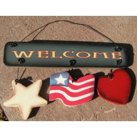 1198 - Welcome Star Heart Flag