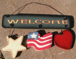 1198 - Welcome Star Heart Flag