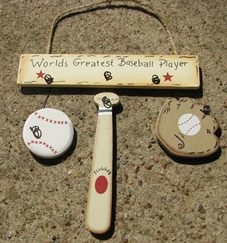1200C Worlds Greatest Baseball Player wood sign 1200C Worlds Greatest Baseball Player wood sign