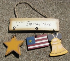 1243 - Let Freedom Ring Wood Sign