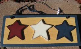 1286 - Red White Blue Stars wood sign 