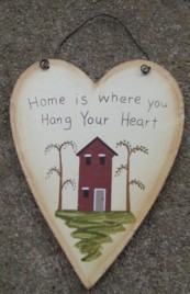 WD1364 - Home is where you Hang your Heart wood heart sign
