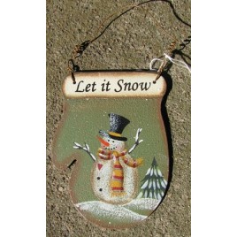  1394 - Let It Snow Green -Metal ornament