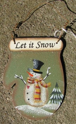 1394 - Let It Snow Green -Metal ornament 1394 - Let It Snow Green -Metal ornament