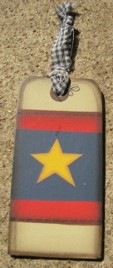 Primitive 1460 - America Star Wood Gift Tag