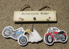 1500X - Motorcycle Rider wood sign