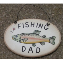 WD1900J - Fishing Dad oval wood sign WD1900J - Fishing Dad oval wood sign