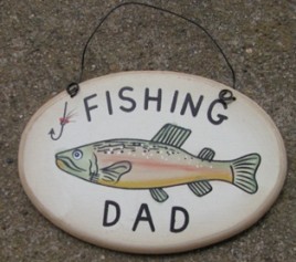 WD1900J - Fishing Dad oval wood sign