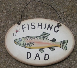 WD1900J - Fishing Dad oval wood sign