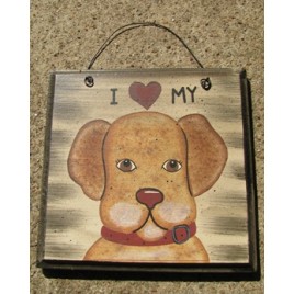 WD204 - I love my Dog wood sign 