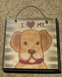 WD204 - I love my Dog wood sign 