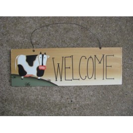 wd2077-Welcome Cow Wood Sign wd2077-Welcome Cow Wood Sign