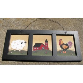 WD2078 - Sheep Barn Chicken Canvas wood sign