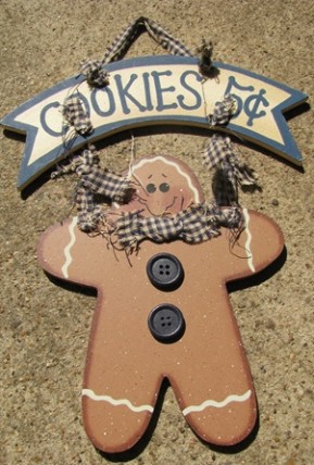 WD326 - Cookies 5 cents Gingerbread Wood WD326 - Cookies 5 cents Gingerbread Wood