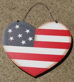 84 - Patriotic wood heart 