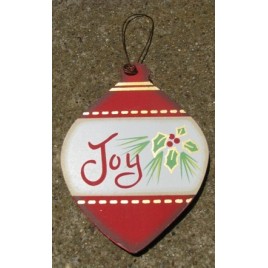 Wood Flat Ball Christmas Ornament wd851 - Joy Ornament Wood Flat Ball Christmas Ornament wd851 - Joy Ornament