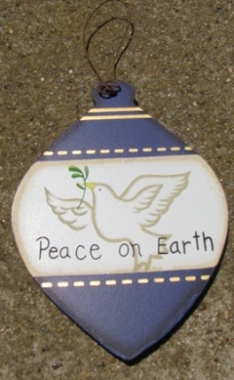 Wood Christmas Ornament wd854 -Peace on Earth Dove Wood Christmas Ornament wd854 -Peace on Earth Dove