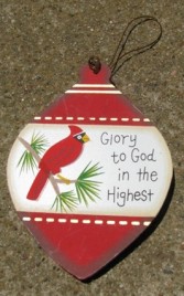  Wood Christmas Ornament wd855 - Glory to God in the Highest
