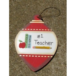 Wood Christmas Ornament wd859 Teacher #1 Wood Christmas Ornament wd859 Teacher #1